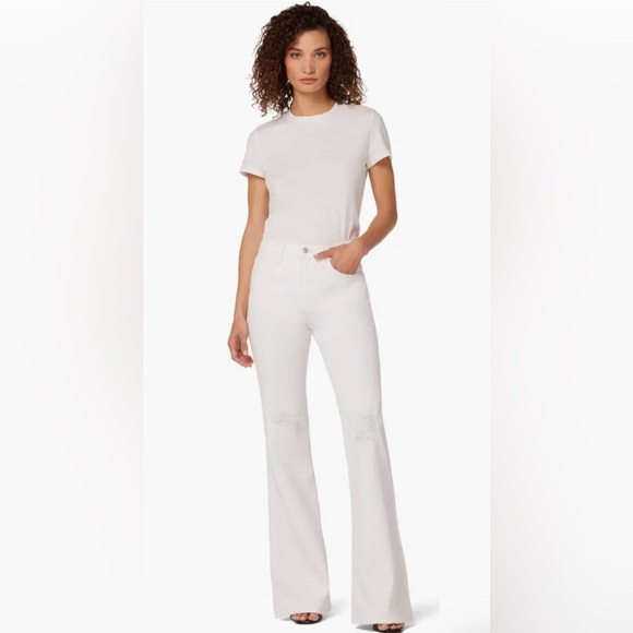 Joe’s Jeans High Rise Distressed Flare White Jeans Size 26 - Picture 2 of 13